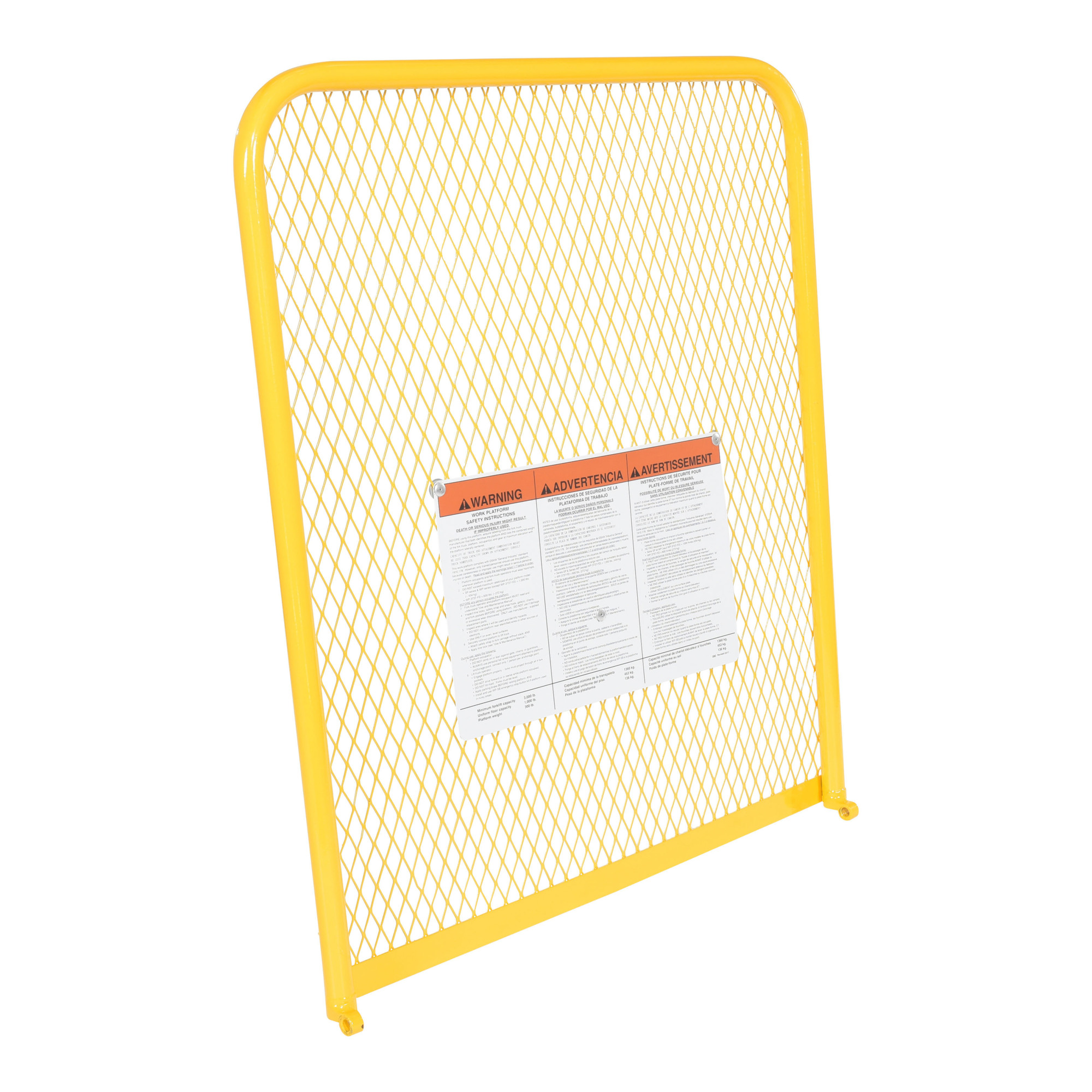 Vestil Steel Work Platform 84 In. Back Height x 36 In. Wide Yellow